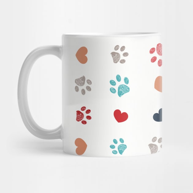 Colorful paw print pattern by GULSENGUNEL